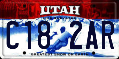 UT license plate C182AR