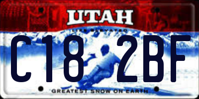 UT license plate C182BF