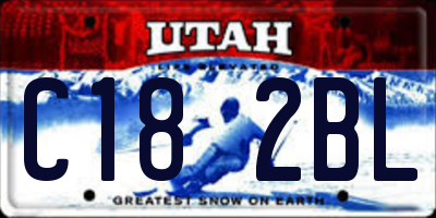 UT license plate C182BL
