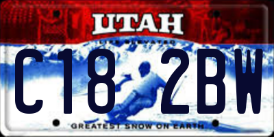 UT license plate C182BW