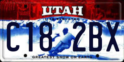 UT license plate C182BX