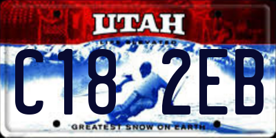 UT license plate C182EB