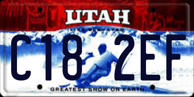 UT license plate C182EF