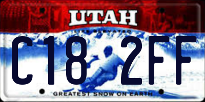 UT license plate C182FF
