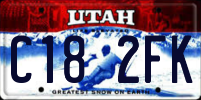 UT license plate C182FK