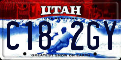 UT license plate C182GY