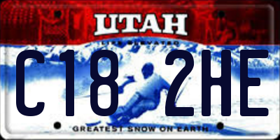 UT license plate C182HE
