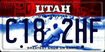 UT license plate C182HF