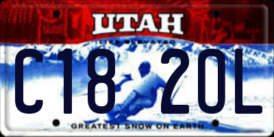 UT license plate C182OL
