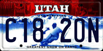 UT license plate C182ON