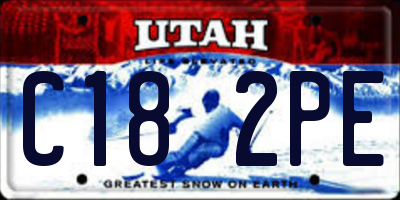 UT license plate C182PE