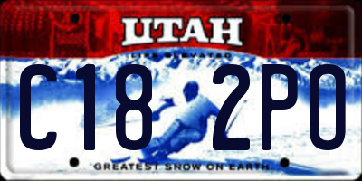 UT license plate C182PO