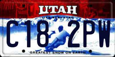UT license plate C182PW