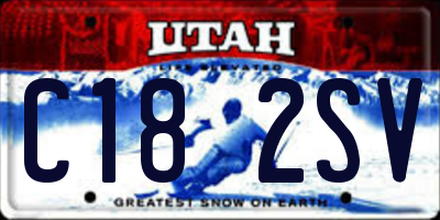 UT license plate C182SV