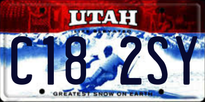 UT license plate C182SY