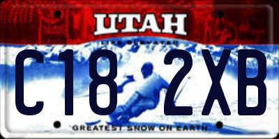 UT license plate C182XB
