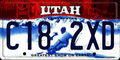 UT license plate C182XD