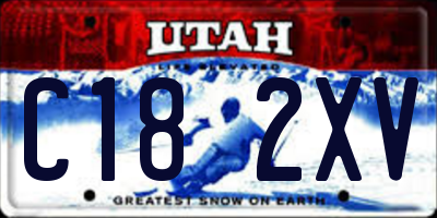 UT license plate C182XV
