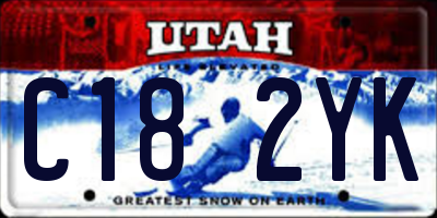 UT license plate C182YK