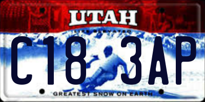 UT license plate C183AP