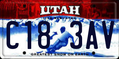 UT license plate C183AV