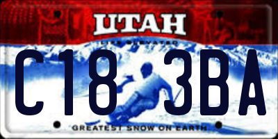 UT license plate C183BA
