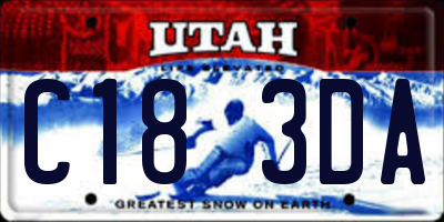 UT license plate C183DA