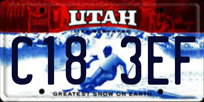 UT license plate C183EF
