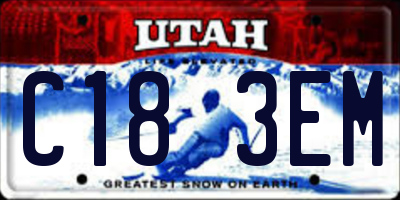 UT license plate C183EM