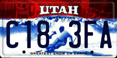 UT license plate C183FA
