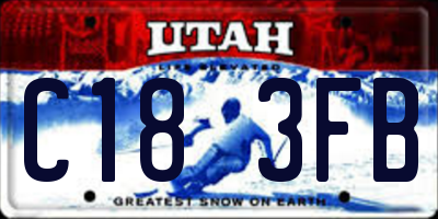 UT license plate C183FB