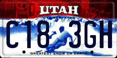 UT license plate C183GH