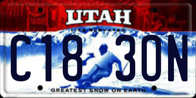 UT license plate C183ON