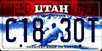 UT license plate C183OT