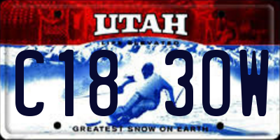 UT license plate C183OW