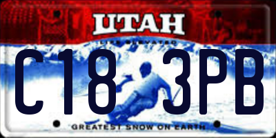 UT license plate C183PB