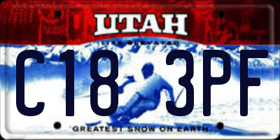 UT license plate C183PF