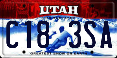UT license plate C183SA