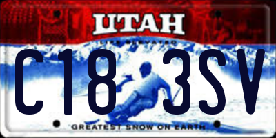 UT license plate C183SV