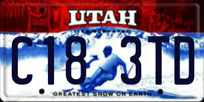 UT license plate C183TD