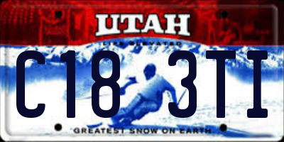 UT license plate C183TI