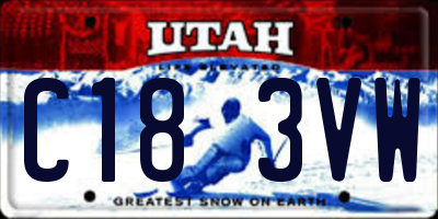 UT license plate C183VW