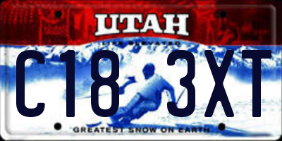 UT license plate C183XT