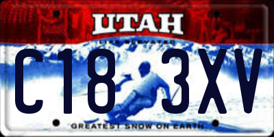 UT license plate C183XV