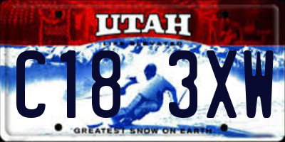UT license plate C183XW