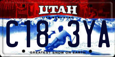 UT license plate C183YA