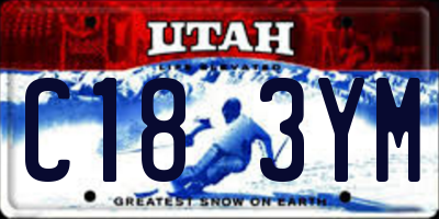 UT license plate C183YM