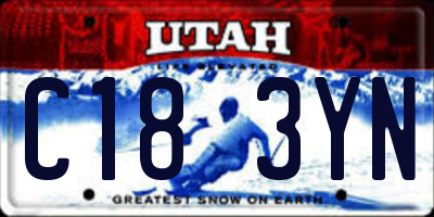UT license plate C183YN