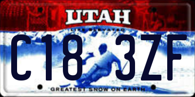 UT license plate C183ZF