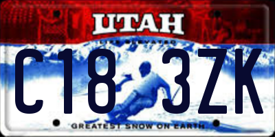 UT license plate C183ZK